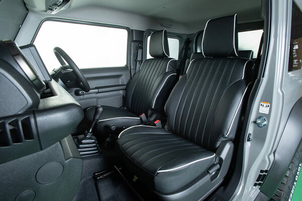 ショウワガレージ シートカバー ブラック パイピングカラー選択4色 一台分 ジムニーJB64/ジムニーシエラJB74