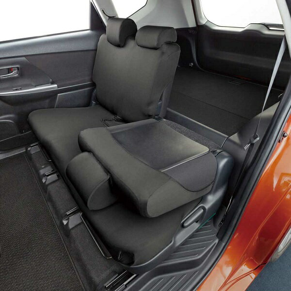撥水加工・普通車後席6:4分割汎用シートカバー『スキニーニット』ブラック