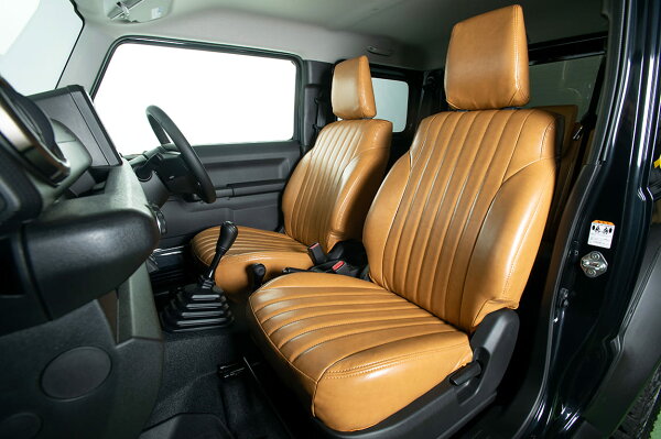 ショウワガレージ シートカバー オールドシリーズ フロントのみ ジムニーJB64 ジムニーシエラJB74 ブラック/イエローオーカー/ダークブラウン/モスグリーン